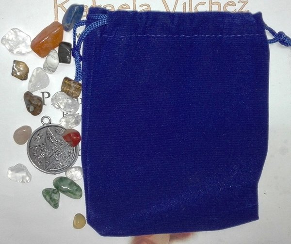 Bolsa de 12x10 cm de Antelina Azul Oscuro