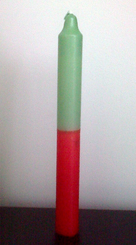 Vela Esotérica 19cm, Roja y Verde