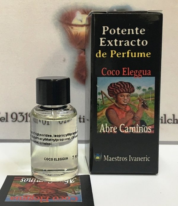 Extracto de Perfume Coco Eleggua. Abrecaminos. Con Instrucciones