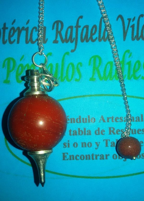 Péndulo Esfera Jaspe Rojo. 4cm