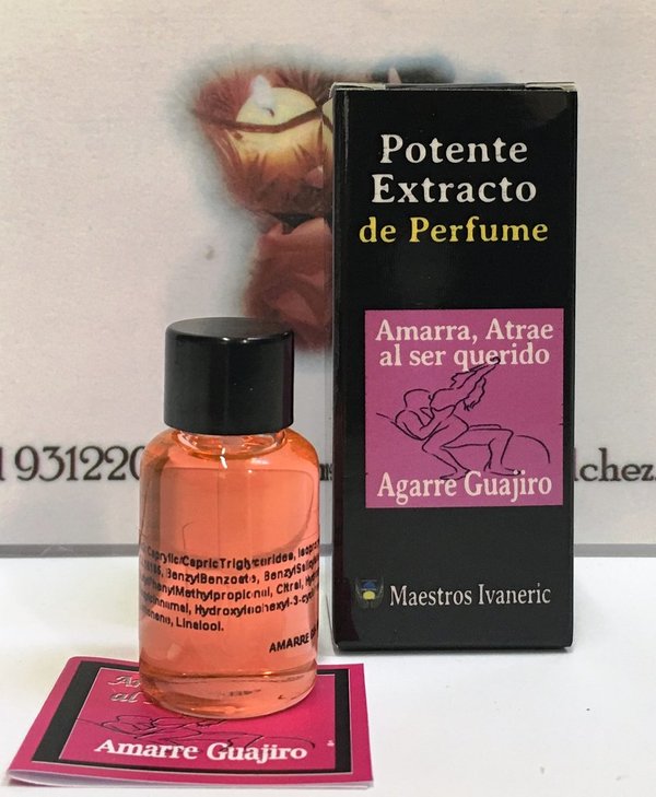 Extracto de Perfume Amarre Guaijiro. Amarrar y Atraer. Con Instrucciones