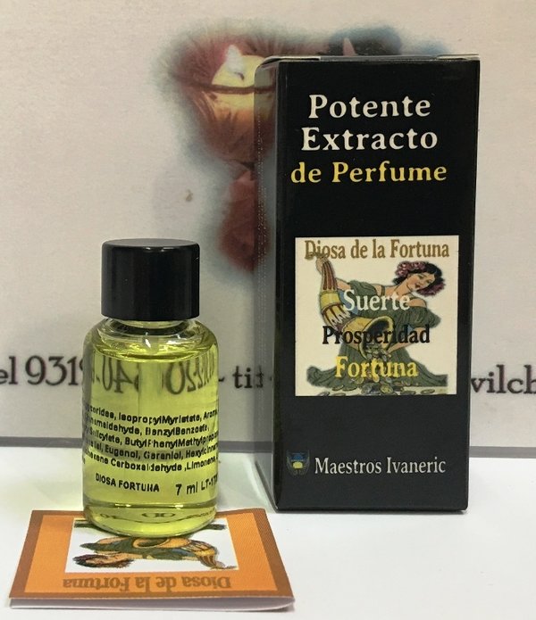 Extracto de Perfume Diosa de la Fortuna. Abundancia y Fortuna. Con Instrucciones
