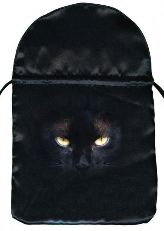 Bolsa Guarda Tarot Gato Negro. 15cm X 18cm