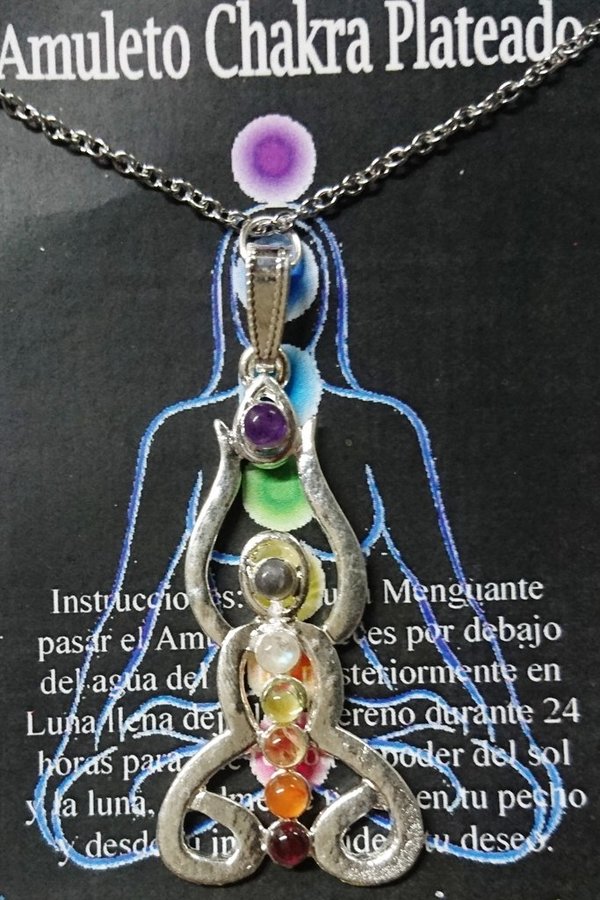 Amuleto Artesano Metal Plateado Buda