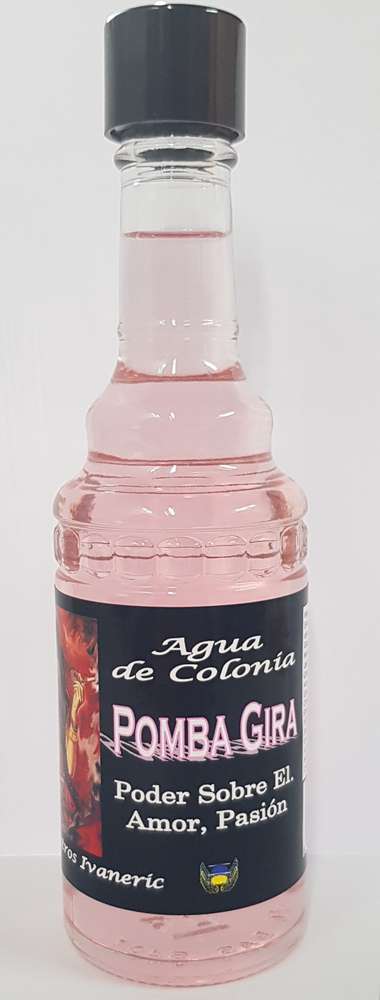 Agua de Pomba Gira Maestros Ivaneric, Poder sobre el, Amor y Pasión en botella cristal 250ml