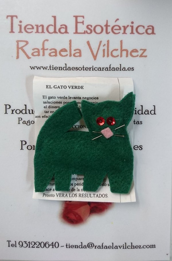 Amuleto Fetiche Gato Verde, Levanta Negocios