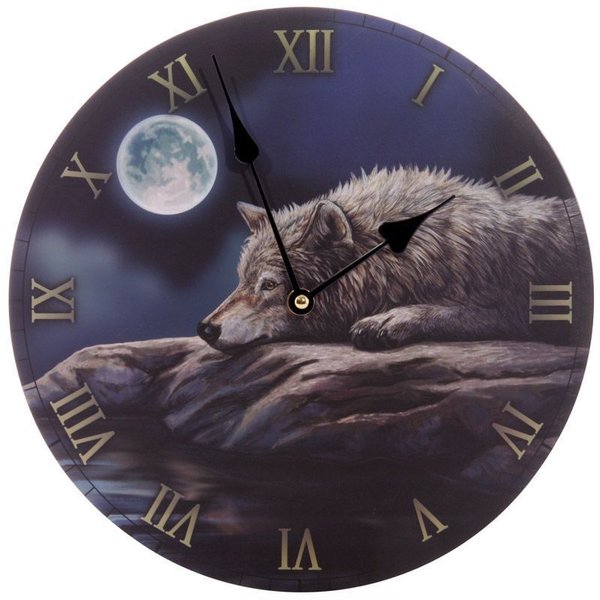 Reloj de Pared Lobo, Noche Tranquila 30cm